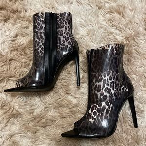 Leopard Print Stiletto Boots